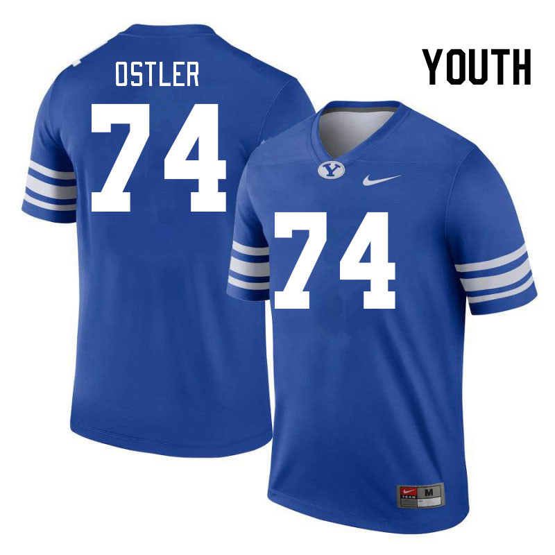 Youth #74 Trevin Ostler BYU Cougars College Football Jerseys Stitched-Royal - Click Image to Close